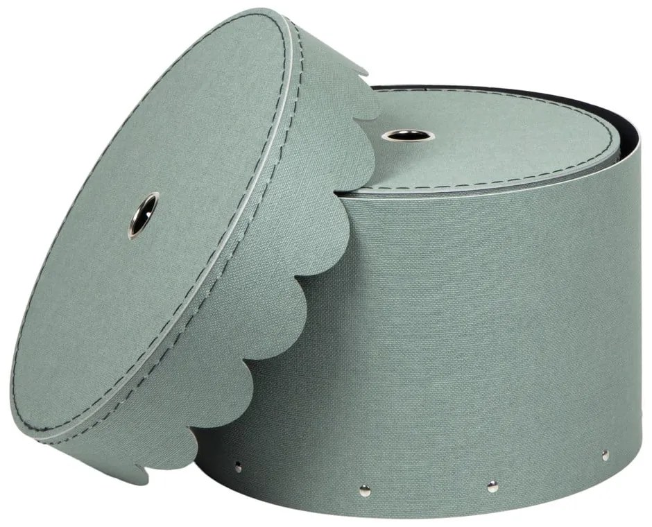 Zelenomodré kartónové úložné boxy v súprave 2 ks s vekom ø 26x17,5 cm Wilma Canvas Paper Laminate – Bigso
