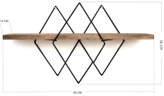 Nástenná polica 36x60 cm smrek