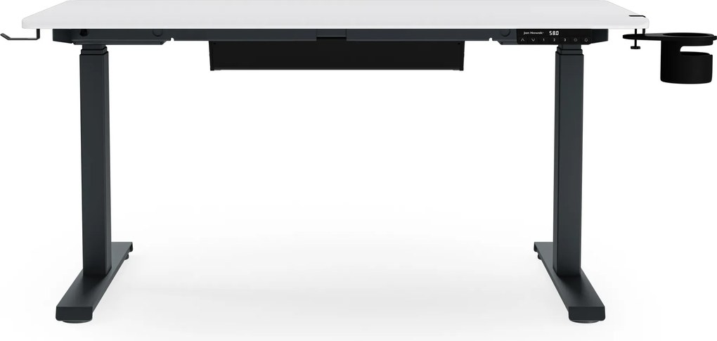 Elektrický stôl s nastavením výšky ergonomický antracitovo-bieli, 1200x600 mm: ARIA