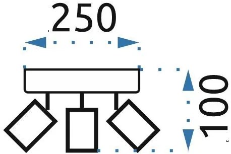 Toolight - Stropná lampa 3-ramenná 3xE27 60W APP700-3C, chrómová, OSW-05209