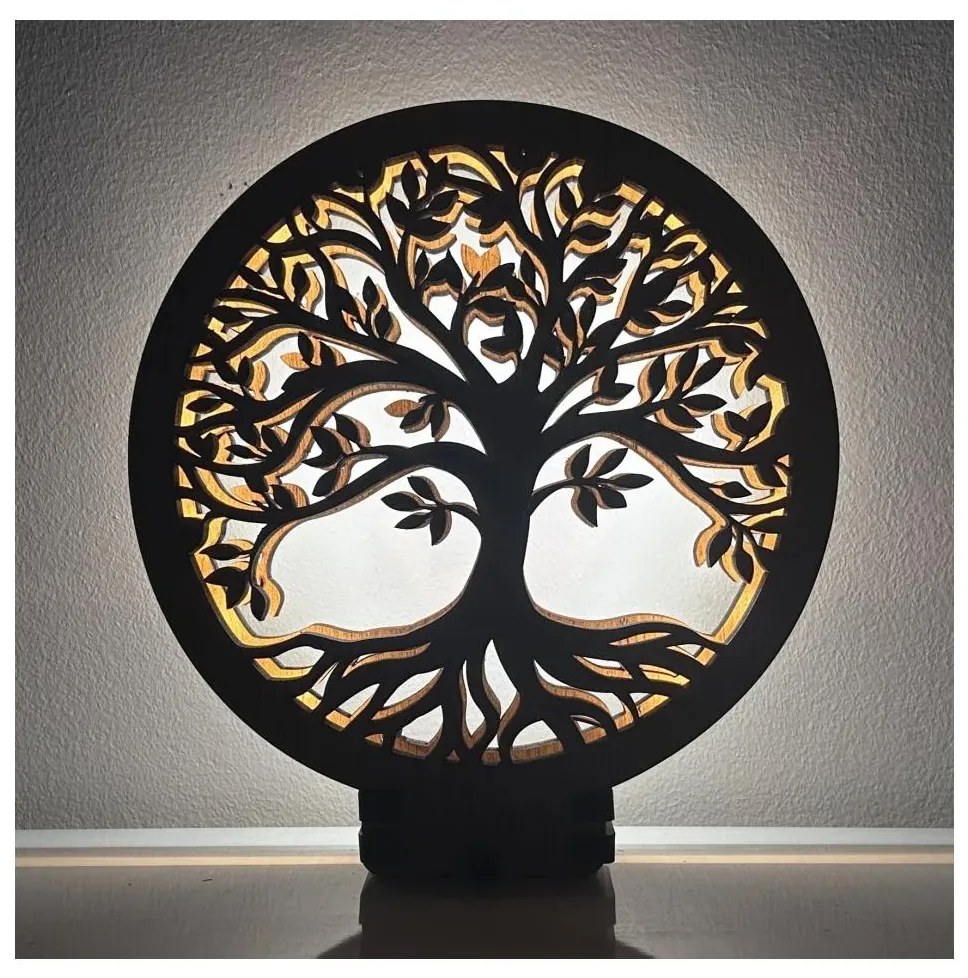 Li-Go 23577/DUB2 - LED stmievateľná stolová dekorácia LED/12W/230V 20x22 cm dub