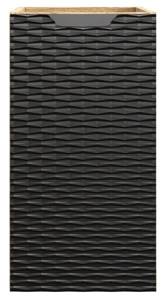 Závěsná skříňka Ocean s umyvadlem 120 cm černá/dub olejovaný