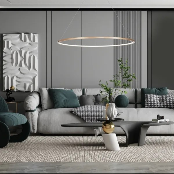 LED Luster na lanku SATURNO LED/65W/230V pr. 120 cm IP44 zlatá