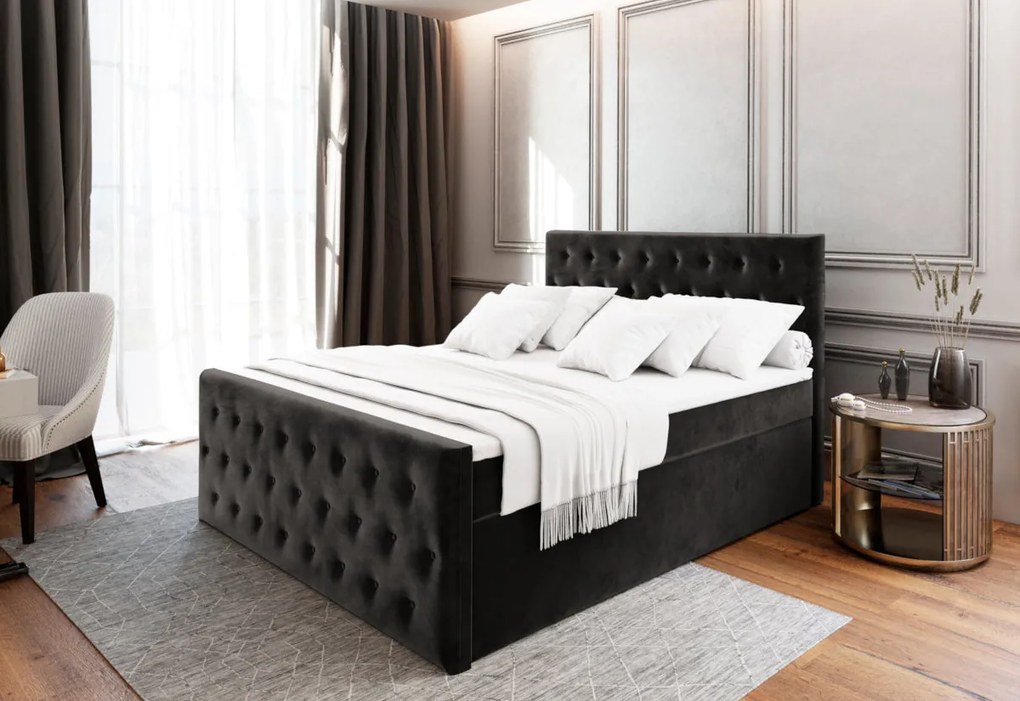 Čalúnená posteľ boxspring FENDI - casablanca 14 / 140x200 / bez vrchného matraca