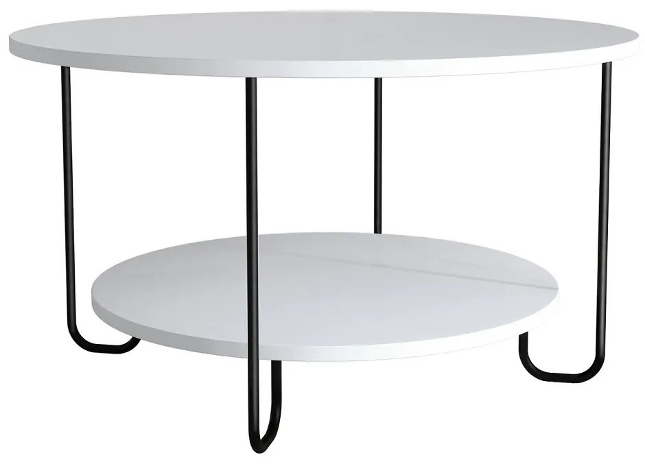 Dizajnový konferenčný stolík Jaetyn 80 cm biely