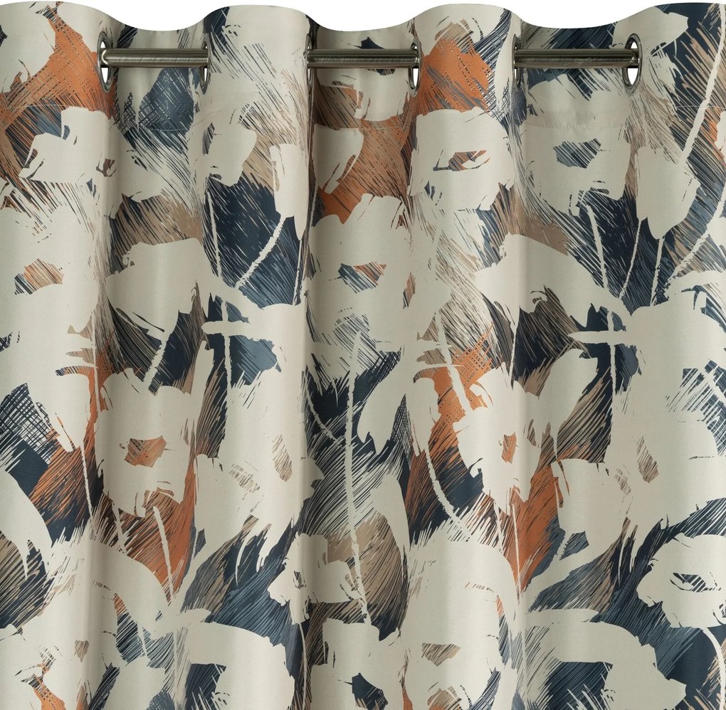 ZÁVES NA KRÚŽKOCH AMBRA 140X250 CM VZOROVANÁ