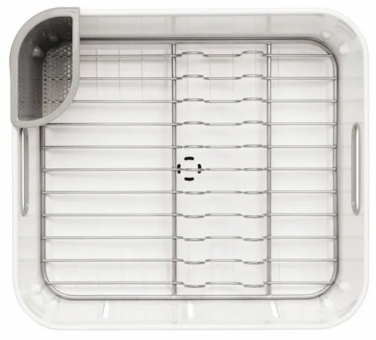 Plastový odkvapkávač na riad Compact, sivá