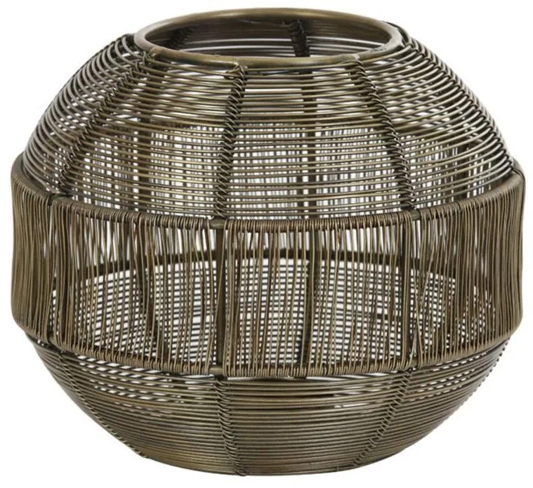 Bronzový antik kovový svietnik Pílka - Ø 17*14 cm