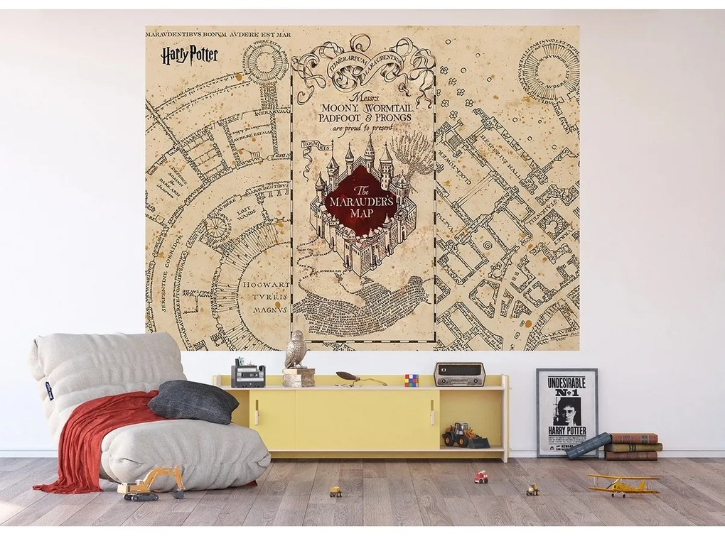 Detská fototapeta Harry Potter Marauders Map 252 x 182 cm, 4 diely