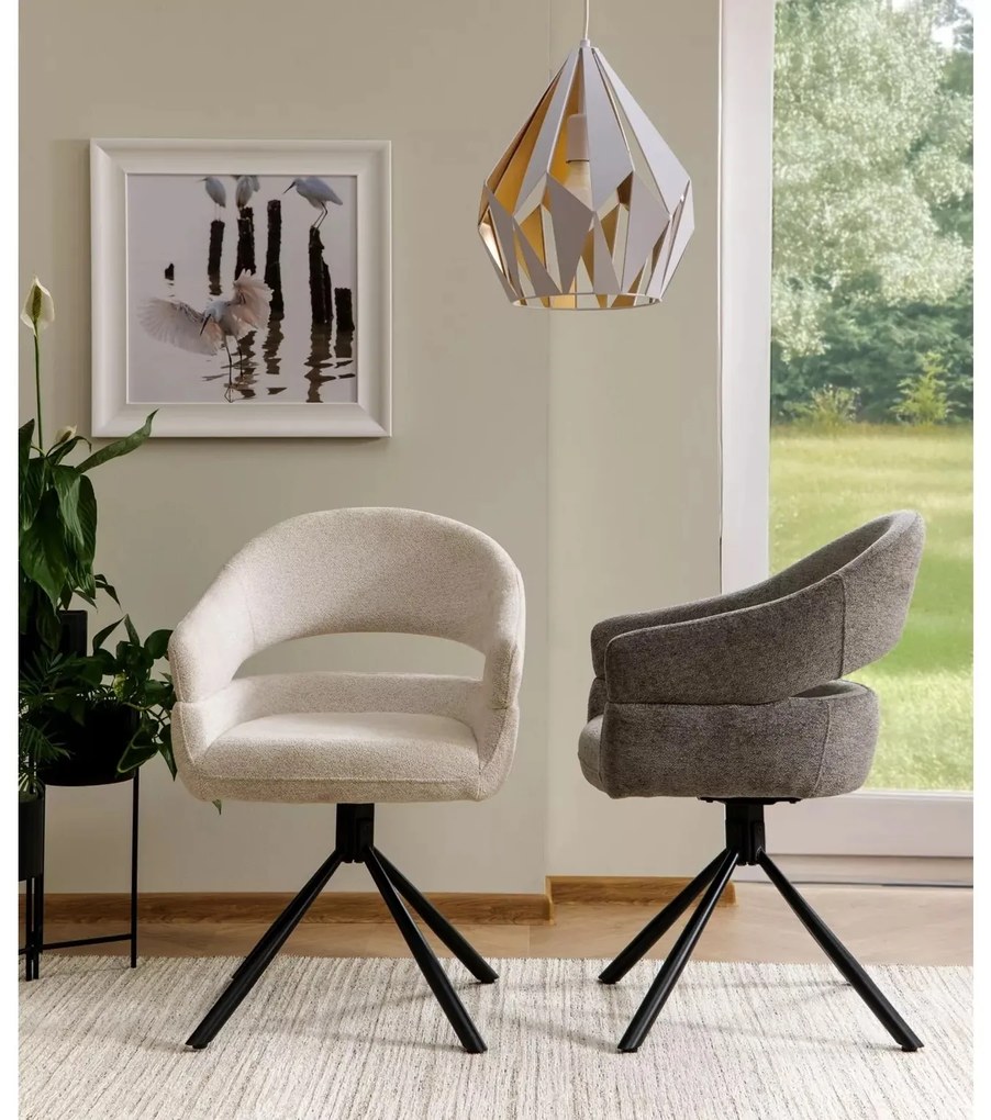 Otočné jídelní křeslo Borgo šedé/černé