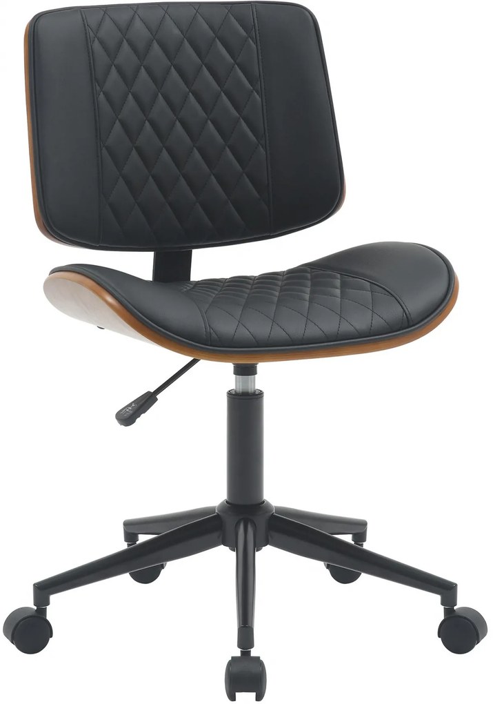 Design-Shop Kancelárska stolička Plover koženka - Orech / Čierna