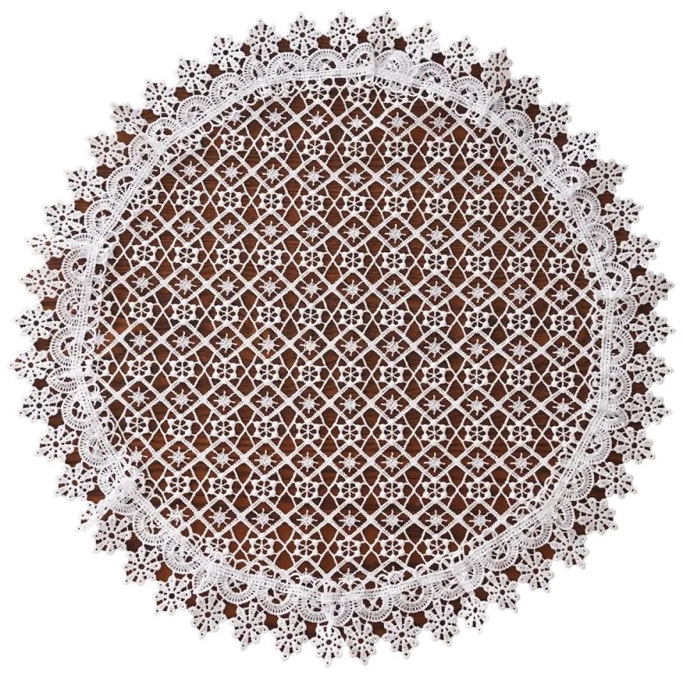 Elegantný okrúhly čipkovaný obrúsok Priemer: 40 cm