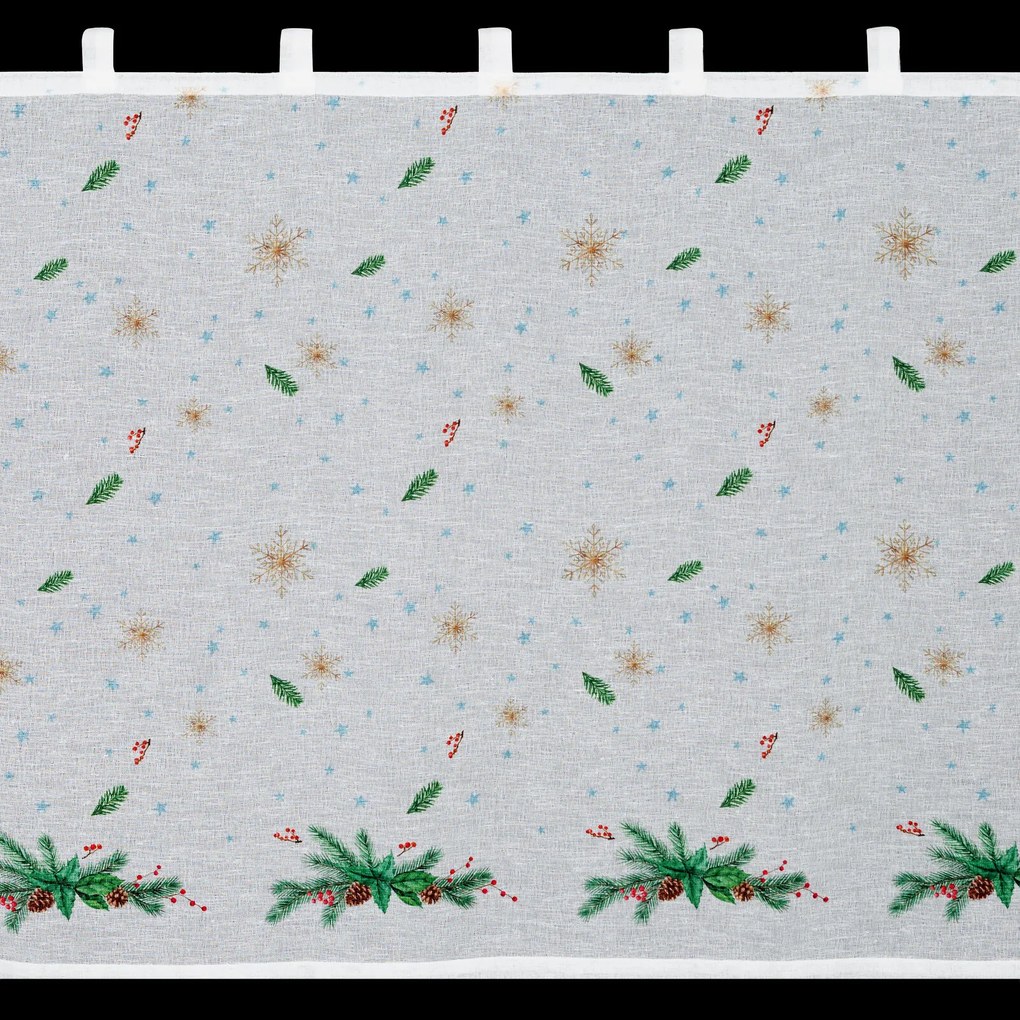 KRÁTKA VIANOČNÁ ZÁCLONA NA PÚTKACH XMAS1 90X150 CM VIACFAREBNÁ