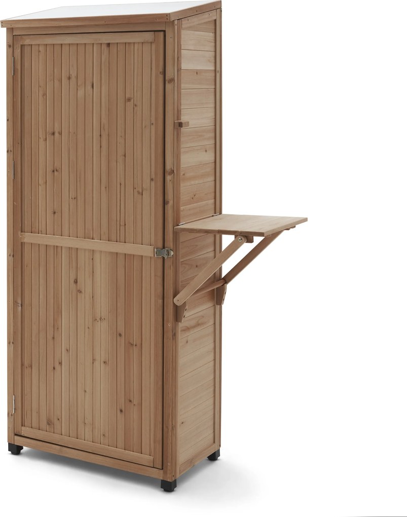 Veľká záhradná skriňa so sklopným regálom naboku