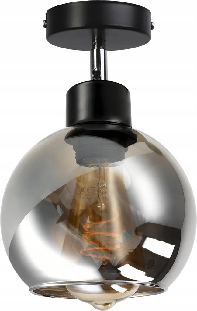 BERGE Sklenená LED stropná lampa 1xE27 - dymová guľa