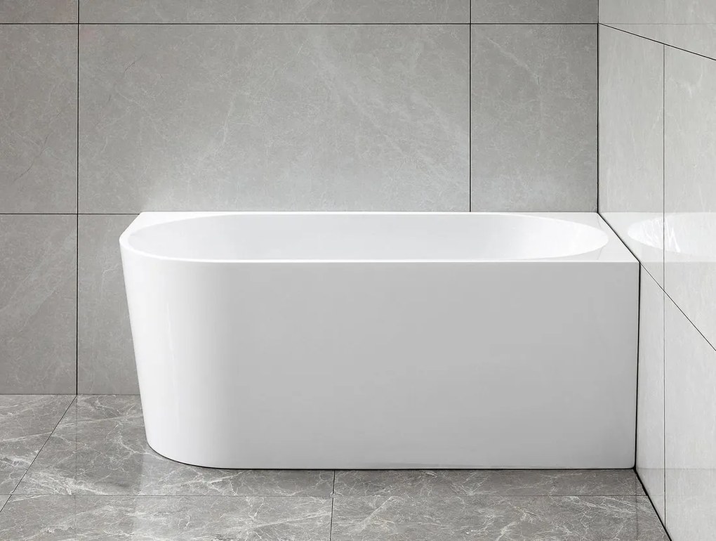 Aqualine Aqualine, TIBERA R rohová stojaca vaňa 140x70cm, biela, E1055