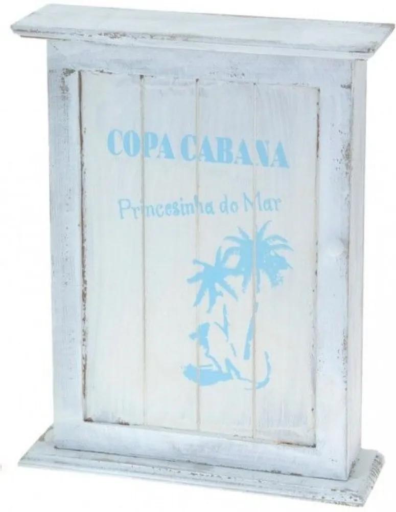 Nostalgická skrinka na kľúče, biela Copacabana