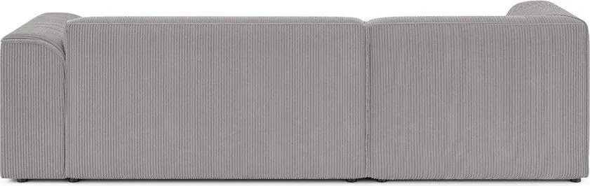 Svetlosivá menčestrová rohová pohovka (ľavý roh/s leňoškou) Merid – Ropez