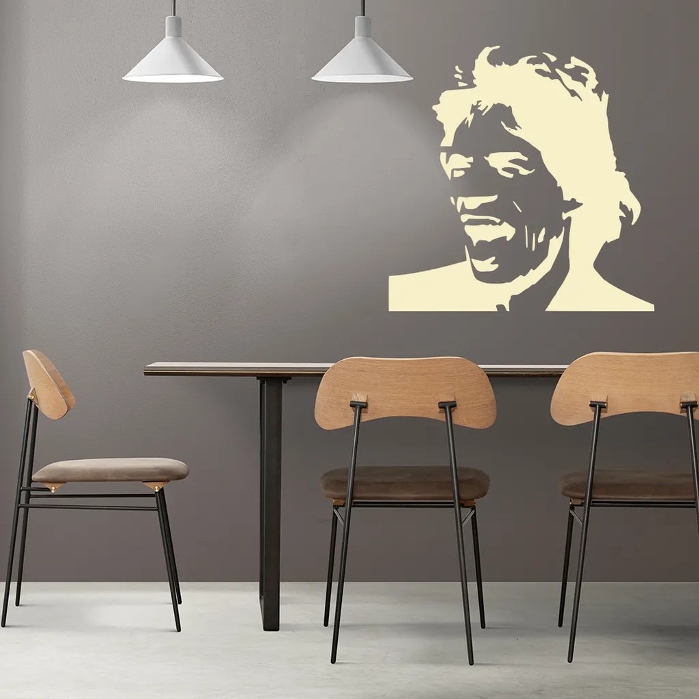 Veselá Stena Samolepka Mick Jagger Farba: zelená, Veľkosť: 100 x 100 cm