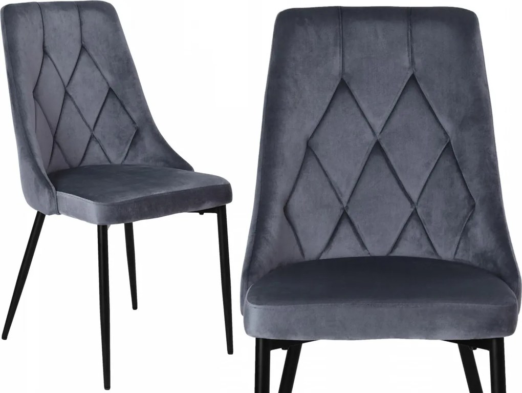 Čalúnená stolička LINCOLN zamat sivá