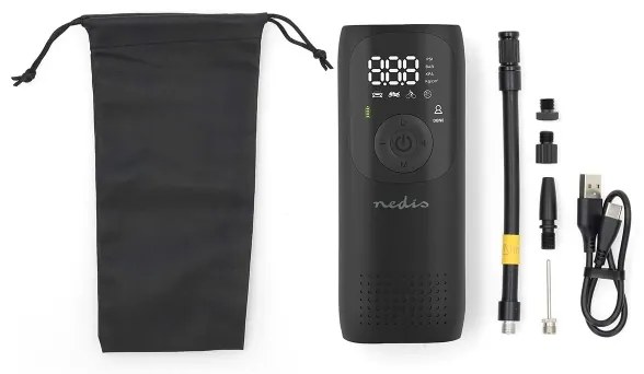 Nedis PAAC10BK - Digitálny vreckový kompresor 4000 mAh 5V
