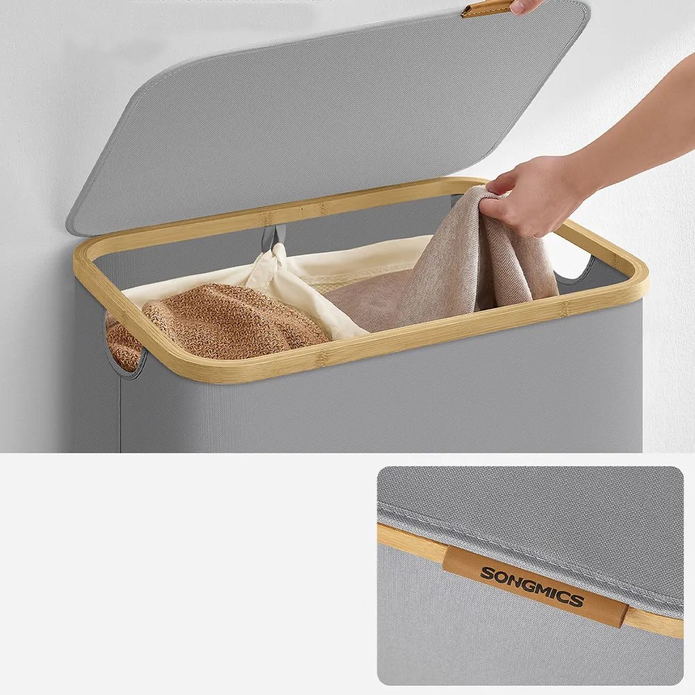 Plastový kôš na bielizeň, sivý