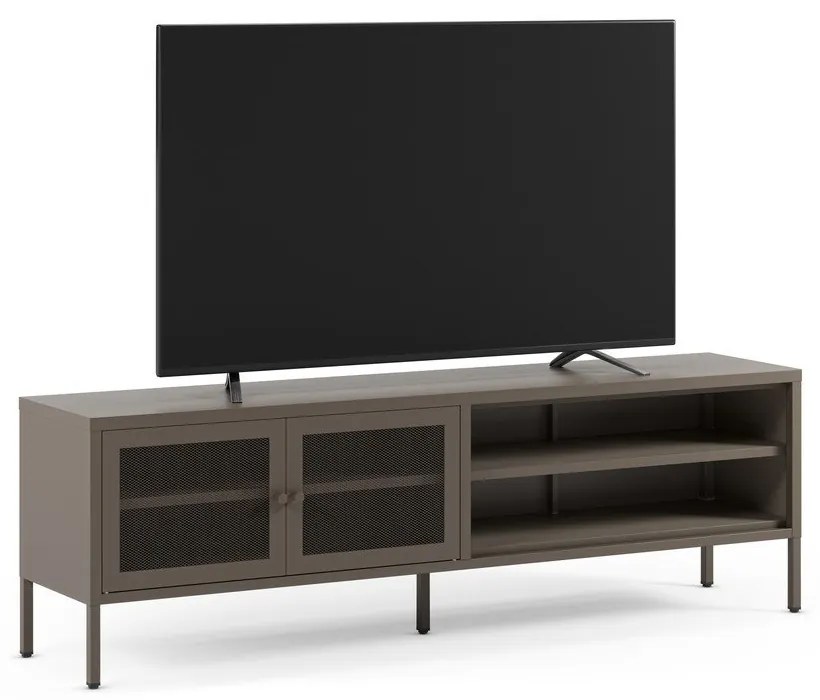 Sivý kovový TV stolík 160x50x35 cm Fayna – Marckeric