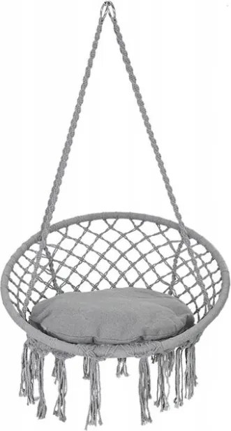 Sivé závesné kreslo KOLUMBIA s vankúšom