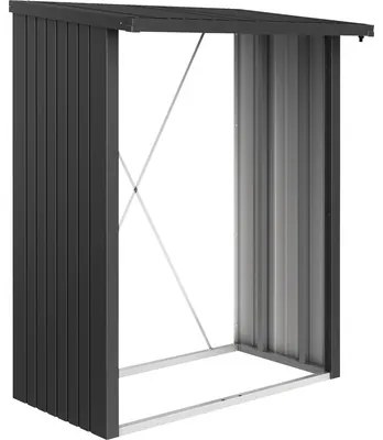 Prístrešok na drevo Biohort Woodstock 150 157x102x199 cm plechový tmavosivý metalický