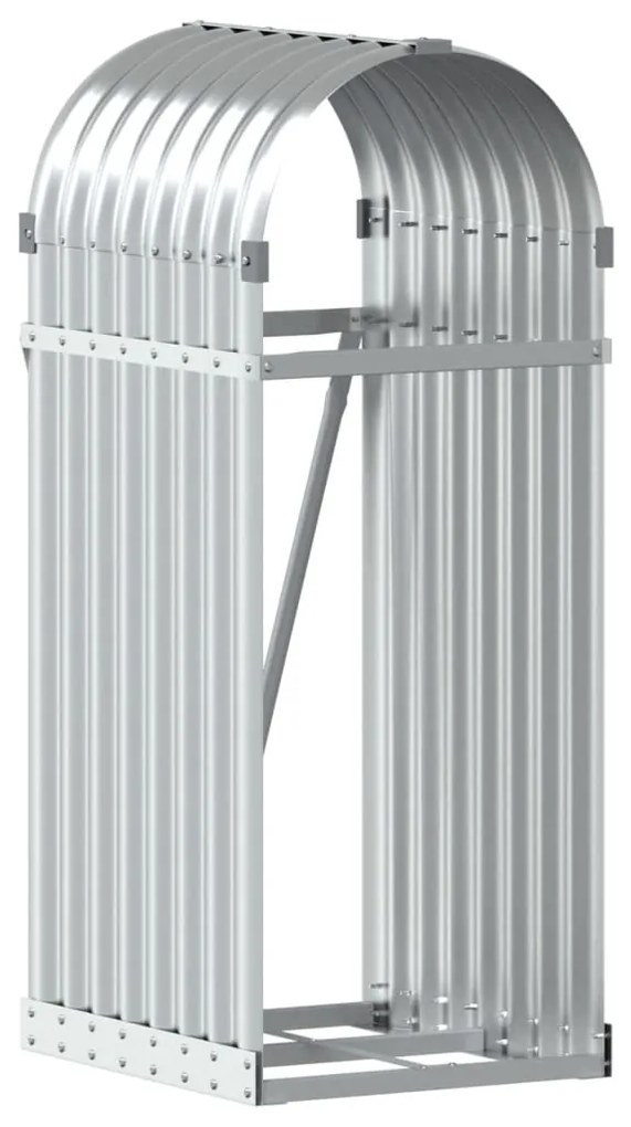 Držiak na polená strieborný 40x45x100 cm pozinkovaná oceľ