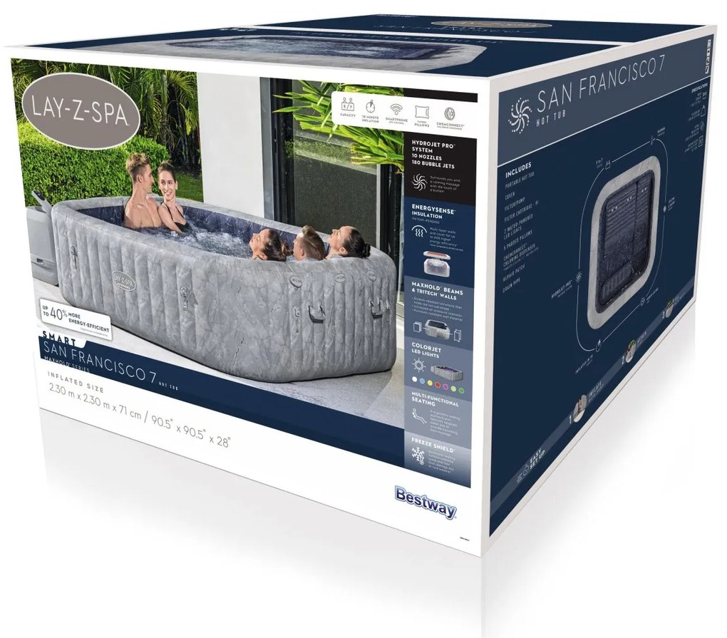 Lay-Z-Spa San Francisco SMART HydroJet PRO Jacuzzi BESTWAY 6001Q