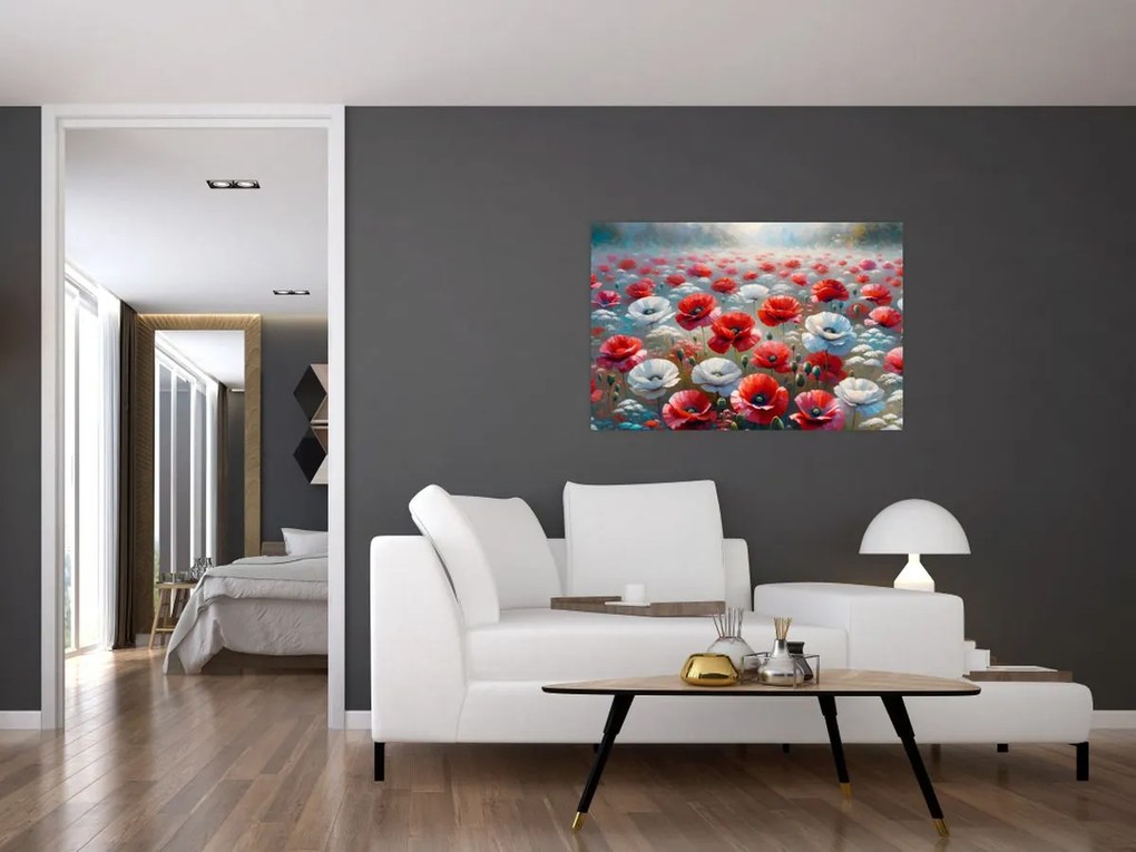 Obraz - Pole vlčích makov (90x60 cm)