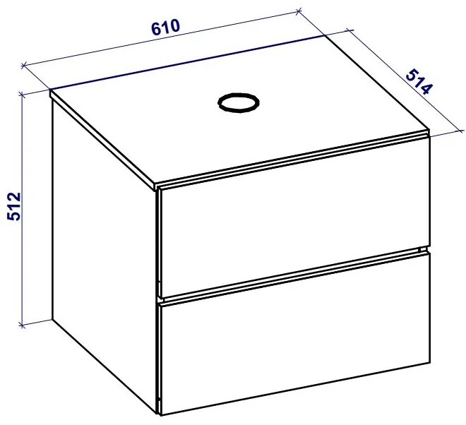 Kúpeľňová skrinka pod umývadlo Baleta S60 - craft zlatý