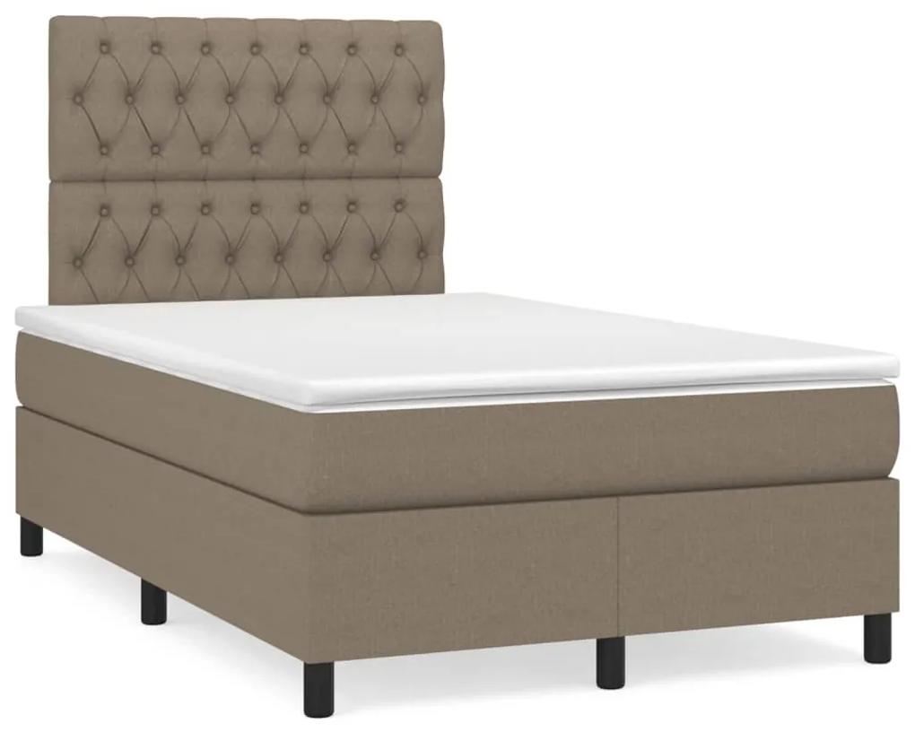 Boxspring posteľ s matracom a LED sivohnedá 120x190 cm látka 3270222