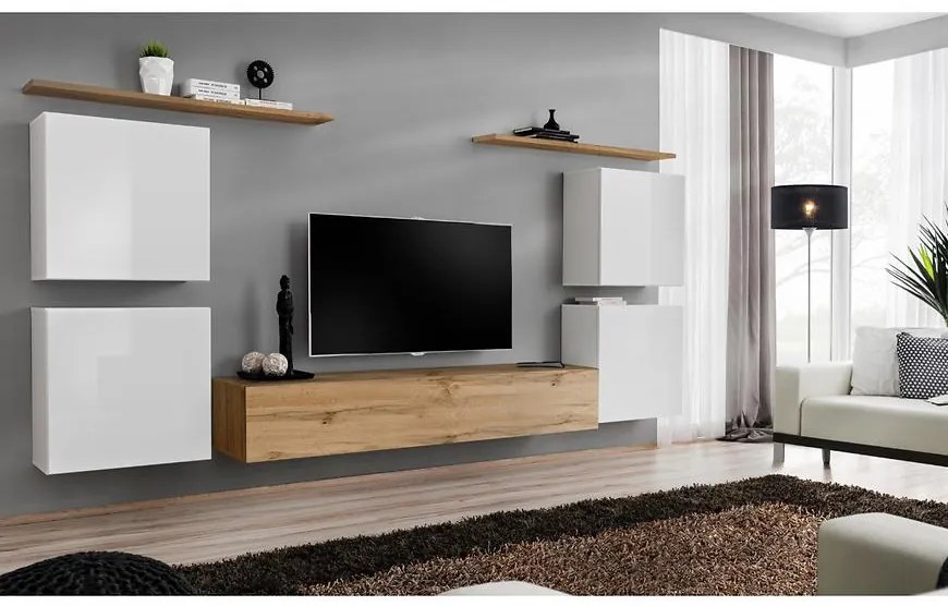 Obývacia stena Switch IV Biely/Wotan