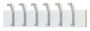 Nástenný vešiak HÄNGA, 1000 mm, 6 dvojitých háčikov, biela