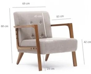 Kreslo DELI krémové