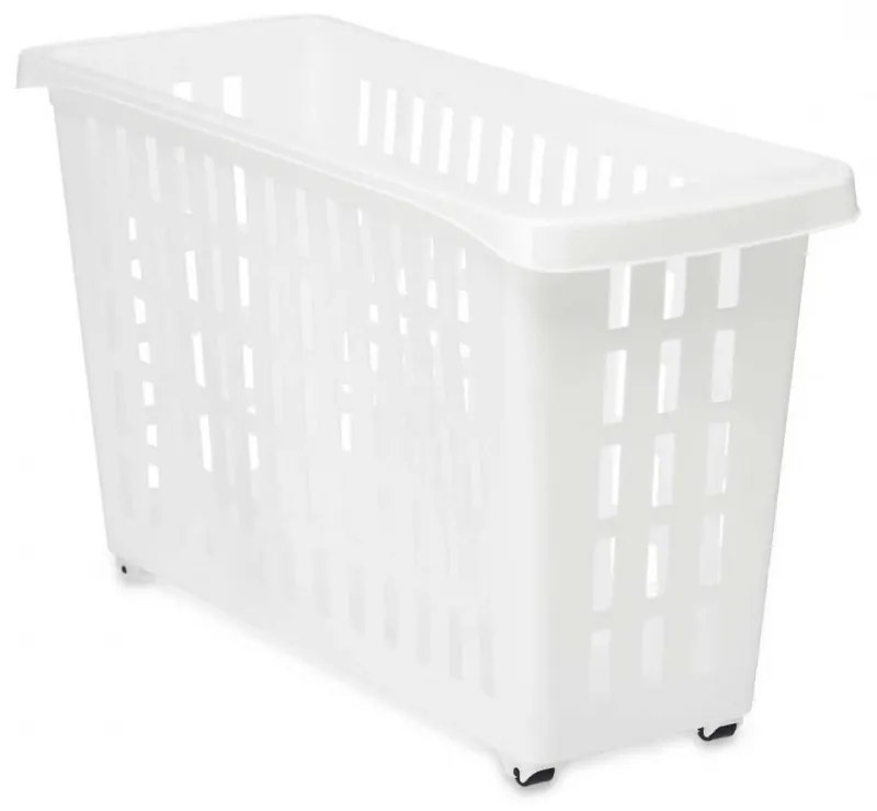 Arte Regal Úložný box s kolieskami, atypicky úzky, biely, Agnes, 20 l, 46 x 18 x 26