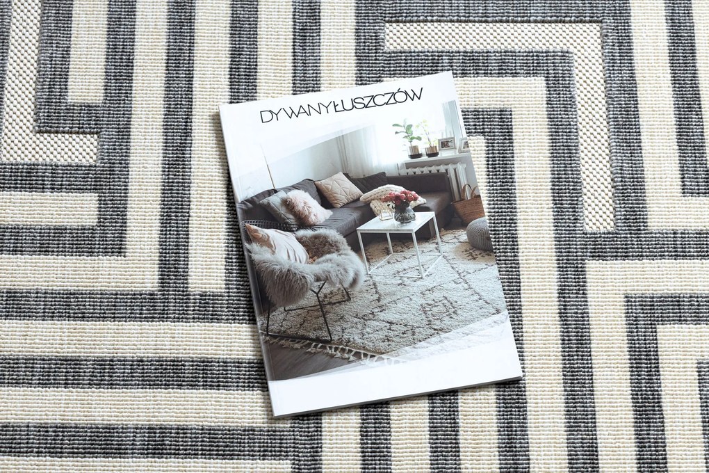 Koberec SPRING 20421332 labyrint Sisalový -krémový/ sivý