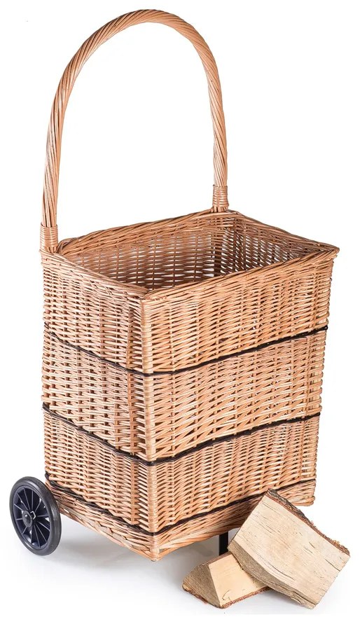 Kôš na drevo na kolieskach Ramo II.š. 46 x hl. 33 x výška koše 50 / výška s rukojeti 90(cm)