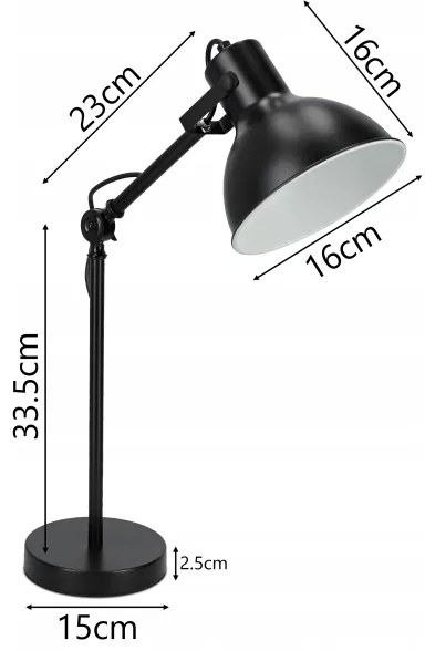 Stolná lampa 1xE27/40W/230V čierna