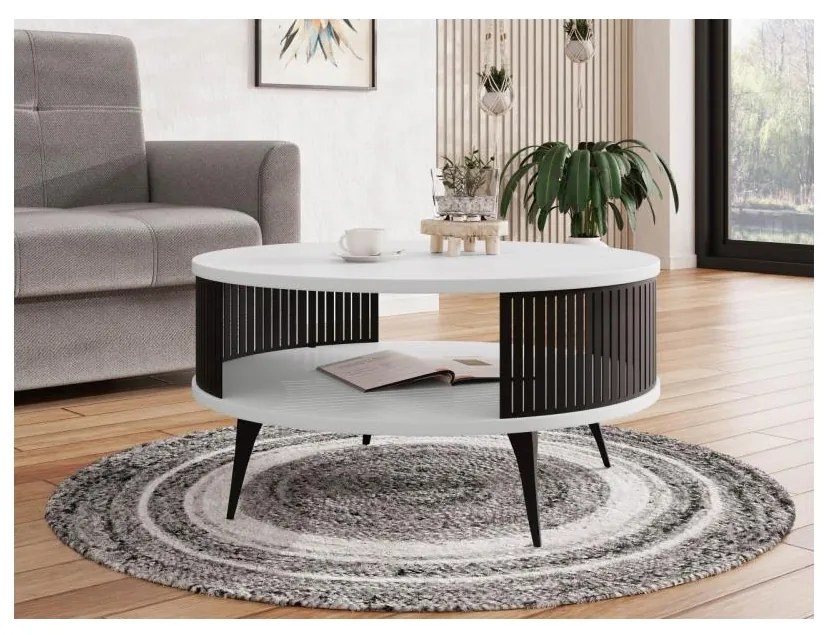 Konferenčný stolík ROENNI 44x75 cm čierna/biela