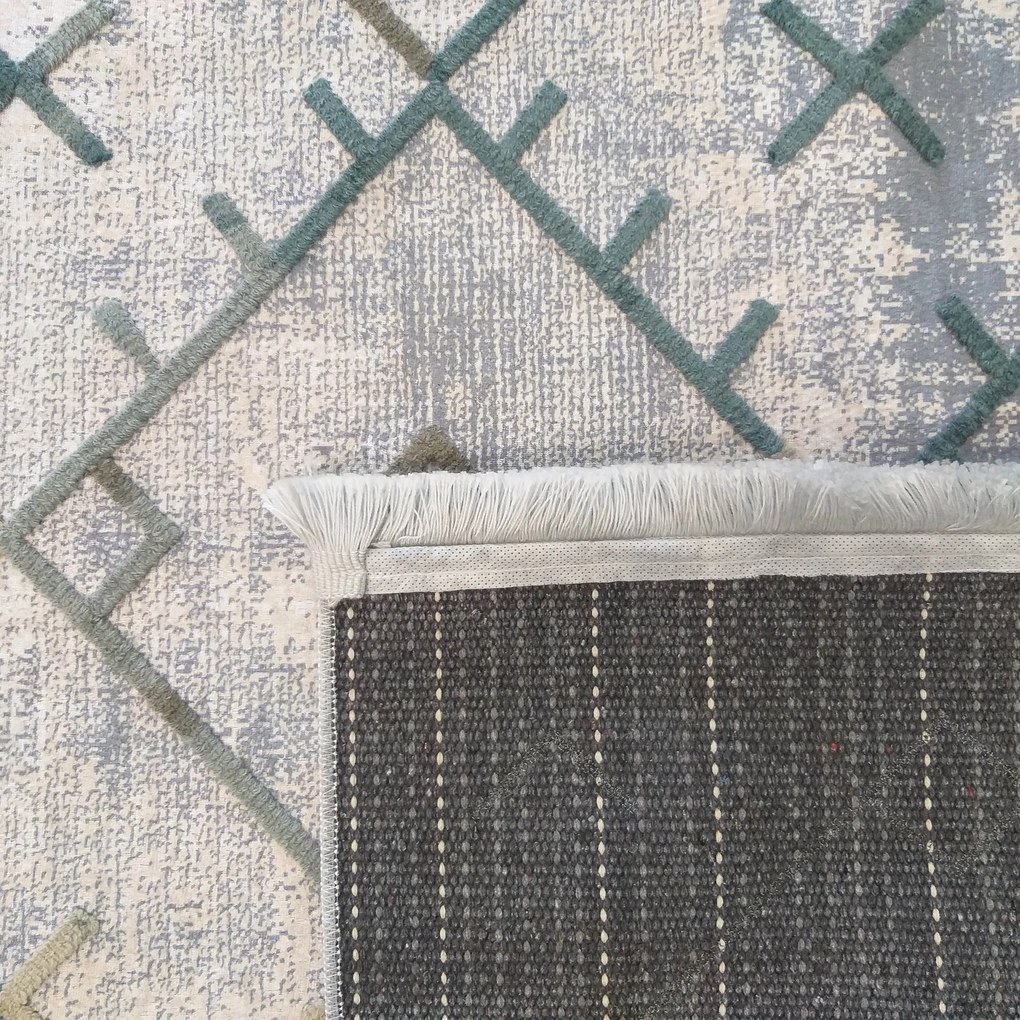 DY Sivý protišmykový koberec Hypnotic 02 Rozmer: 80x150 cm