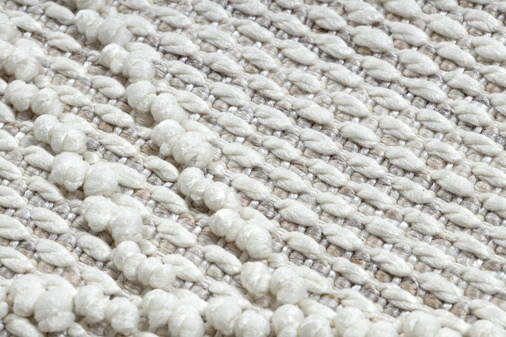 Koberec NANO EN14A Diamanty, slučkový, plocho tkaný, biely