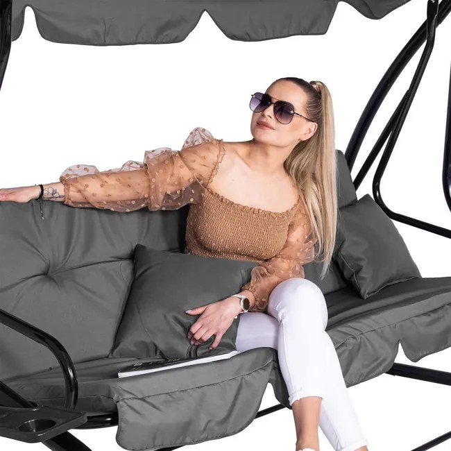 Záhradná hojdačka LINDA SPRINGOS GS0003-sivá