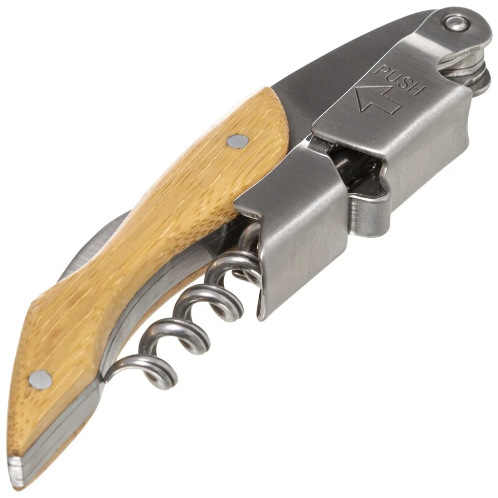 Skladacia vývrtka na víno Bamboo, 12 cm