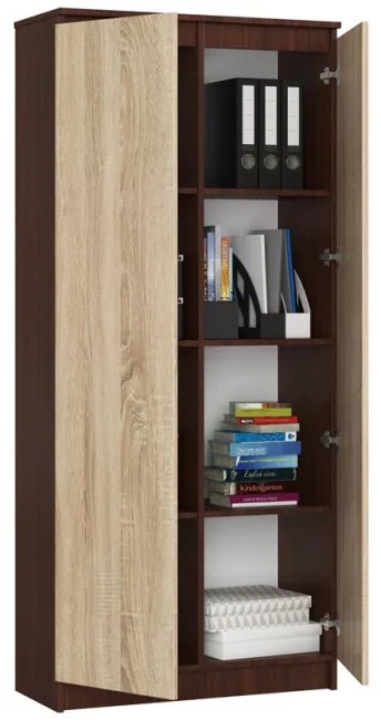 Uzavretý regál R80 2D 8P CLP wenge / sonoma
