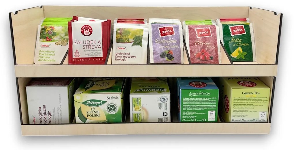 usporadejto.cz Stohovateľný organizér na čajové vrecúška aj krabičky, 5 variabilných priehradiek VASKY Cenové rozpätie: cena za 2ks