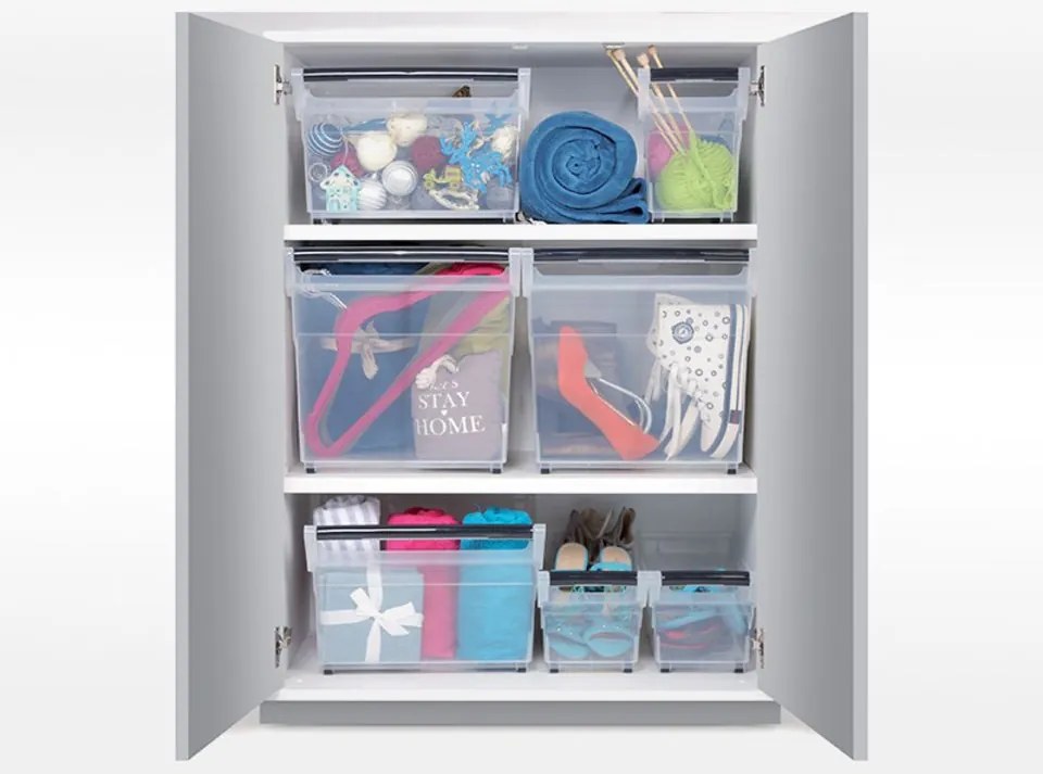 Prosperplast Úložný box, úzký s madlem, systémový NUK 48 x 18 x 26, 17l