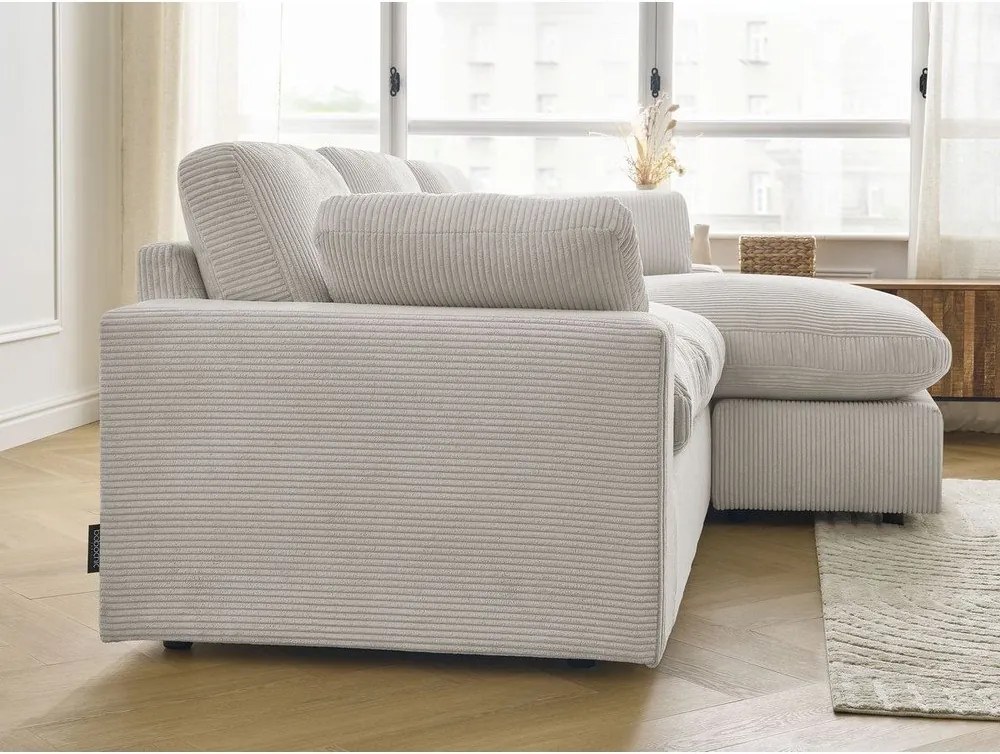 Béžová menčestrová rohová pohovka Belair – Bobochic Paris